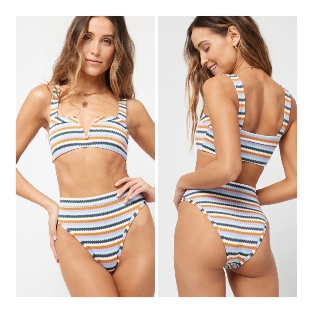 L*Space | Frenchi Bitsy Bikini Bottom In Over The Moon Stripes | XS